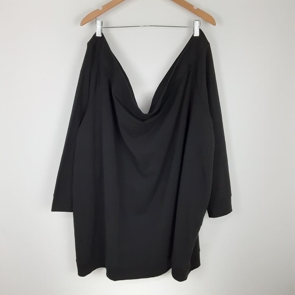 Daily Ritual | Plus Size Off Shoulder Sweatshirt - Picture 8 of 9